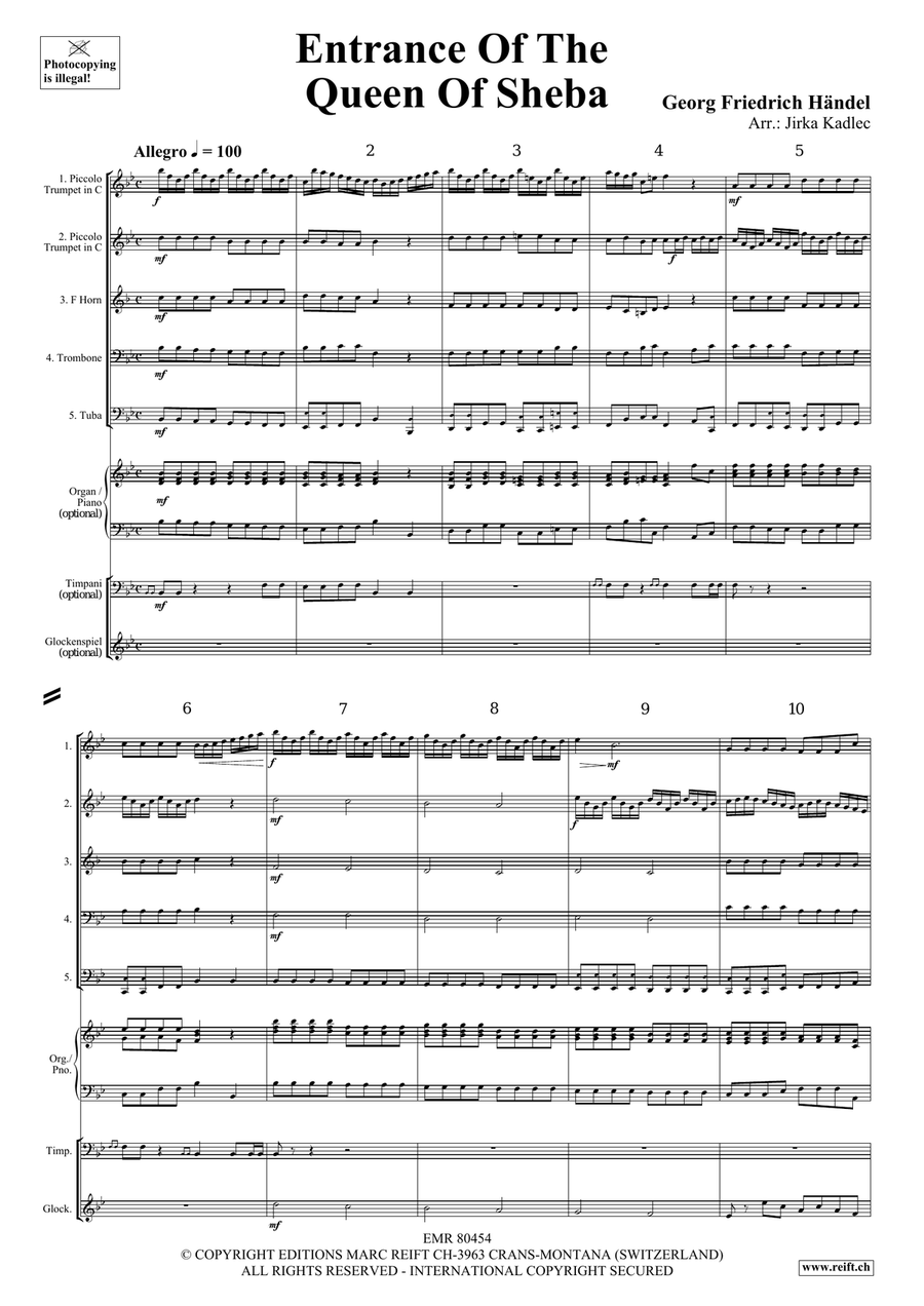 Entrance Of The Queen Of Sheba Brass Quintet scores gallery preview page 3