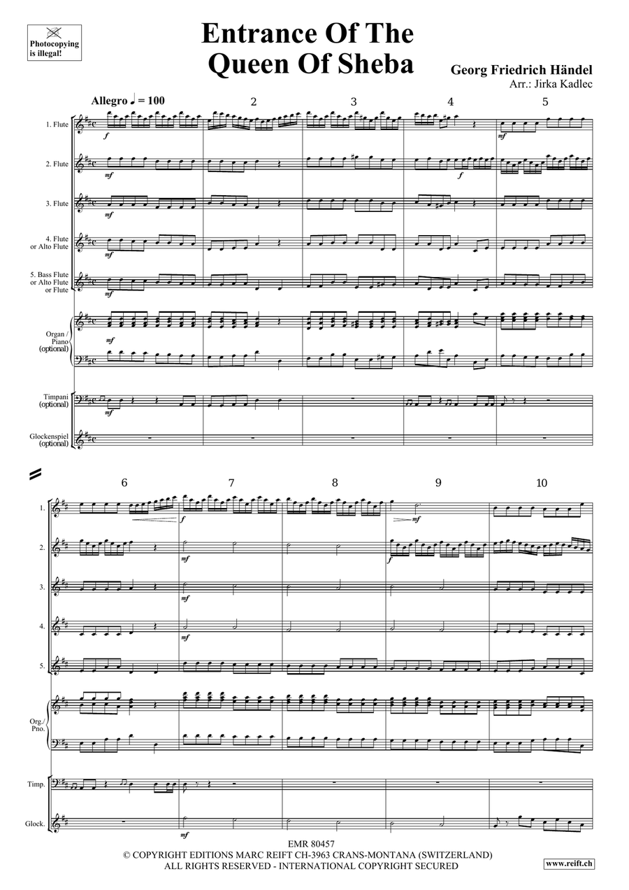 Entrance Of The Queen Of Sheba Flute scores gallery preview page 3