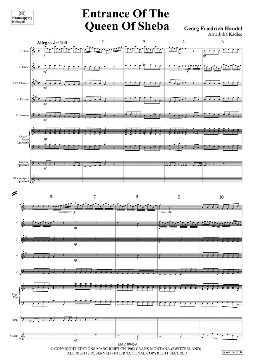 Entrance Of The Queen Of Sheba Woodwind Quintet scores gallery preview page 3