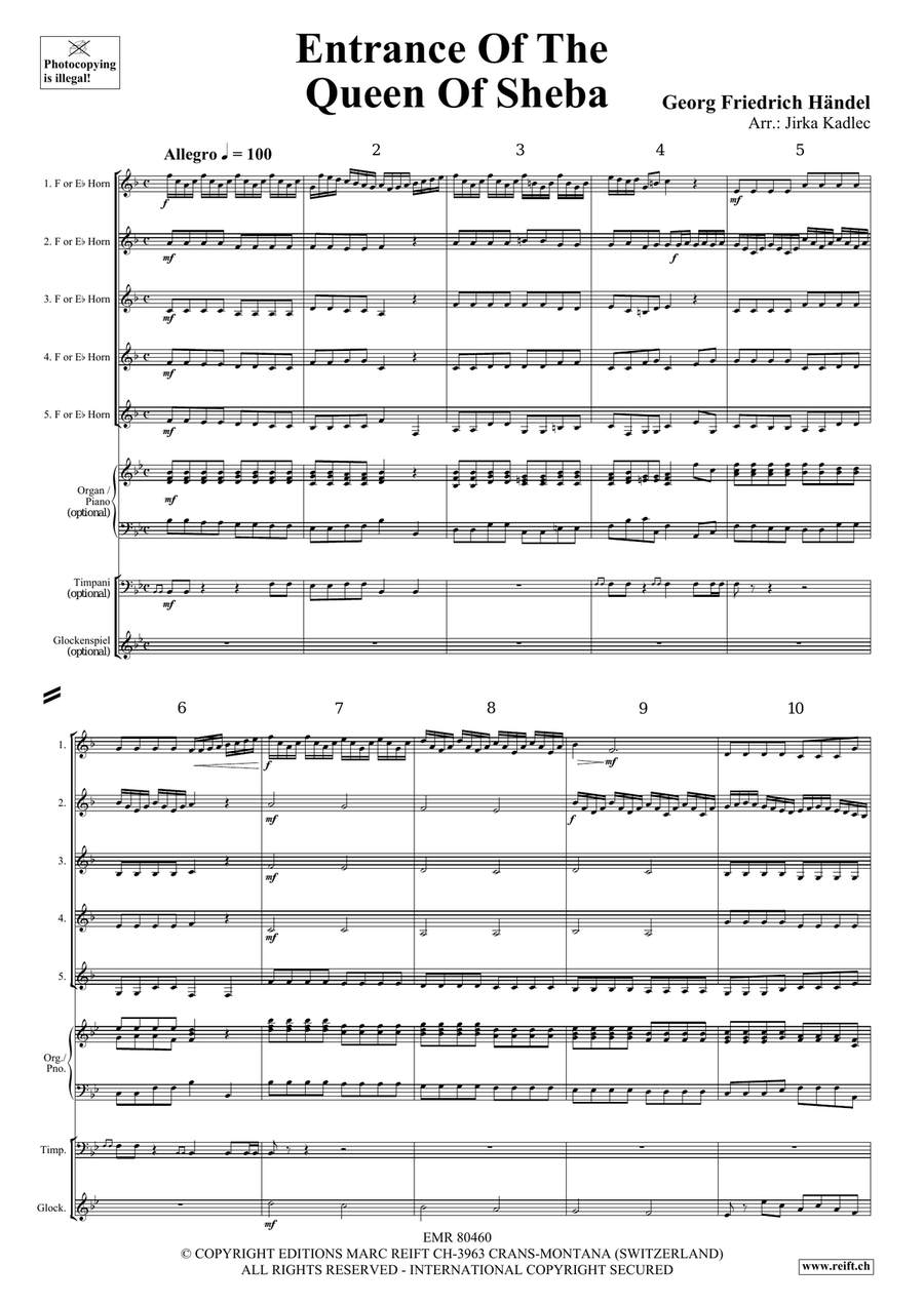 Entrance Of The Queen Of Sheba Horn scores gallery preview page 3