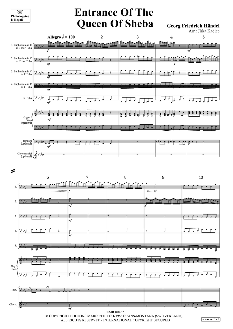 Entrance Of The Queen Of Sheba Tuba scores gallery preview page 3