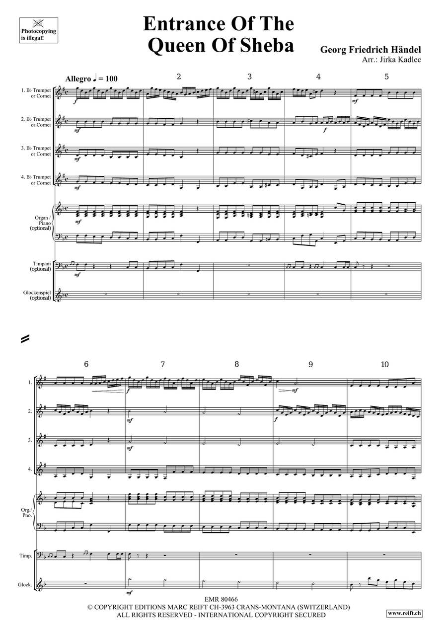 Entrance Of The Queen Of Sheba Cornet scores gallery preview page 3