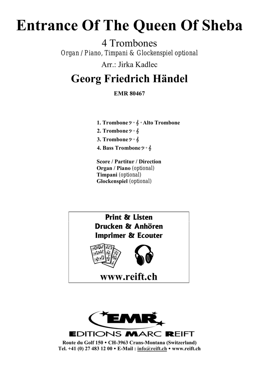Entrance Of The Queen Of Sheba Trombone Quartet scores gallery preview page 2