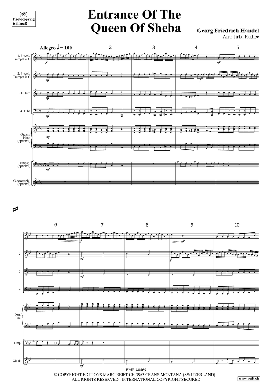 Entrance Of The Queen Of Sheba Brass Quartet scores gallery preview page 3