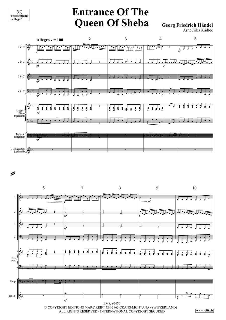 Entrance Of The Queen Of Sheba Woodwind Quartet scores gallery preview page 3