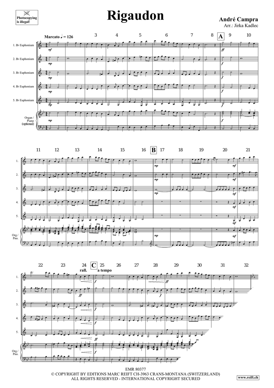 Rigaudon Rigaudon Euphonium Quintet scores gallery preview page 3