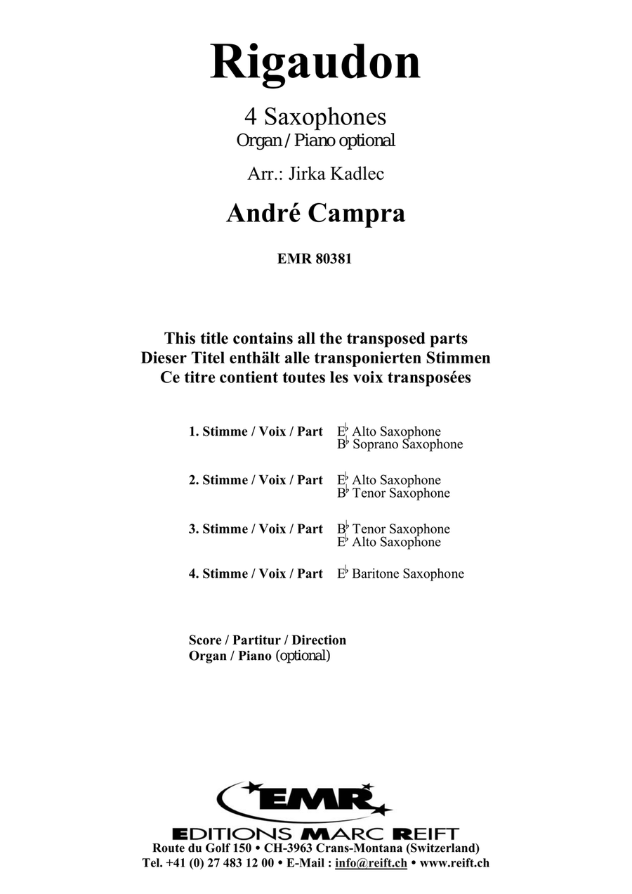 Rigaudon Rigaudon Saxophone Quartet scores gallery preview page 2