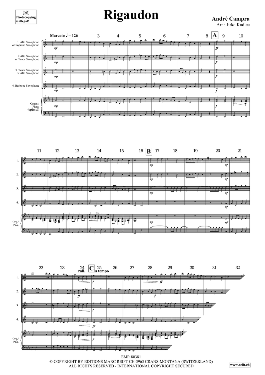 Rigaudon Rigaudon Saxophone Quartet scores gallery preview page 3