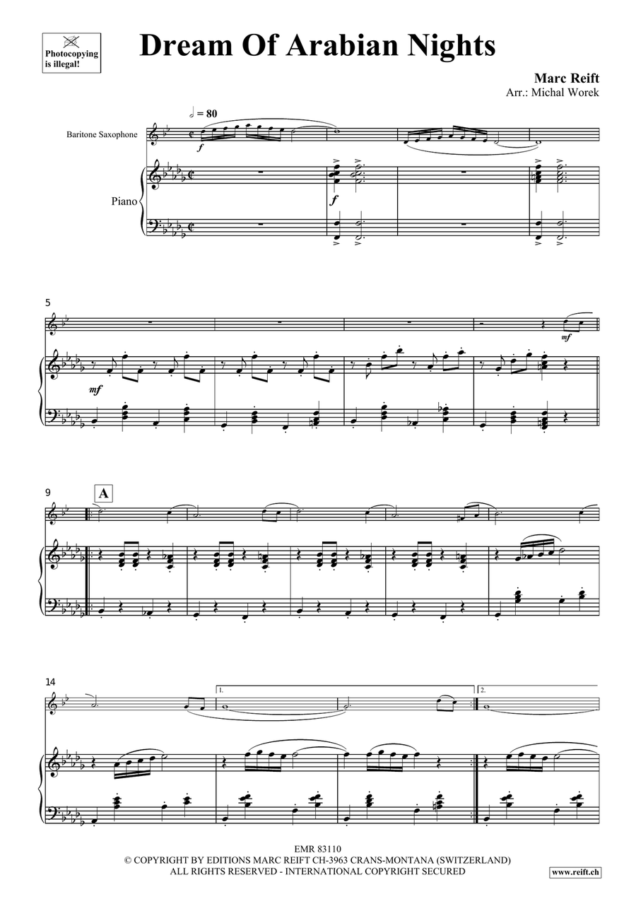 Dream Of Arabian Nights Dream Of Arabian Nights Baritone Saxophone scores gallery preview page 4