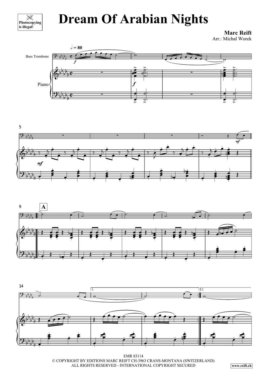 Dream Of Arabian Nights Dream Of Arabian Nights Bass Trombone scores gallery preview page 4