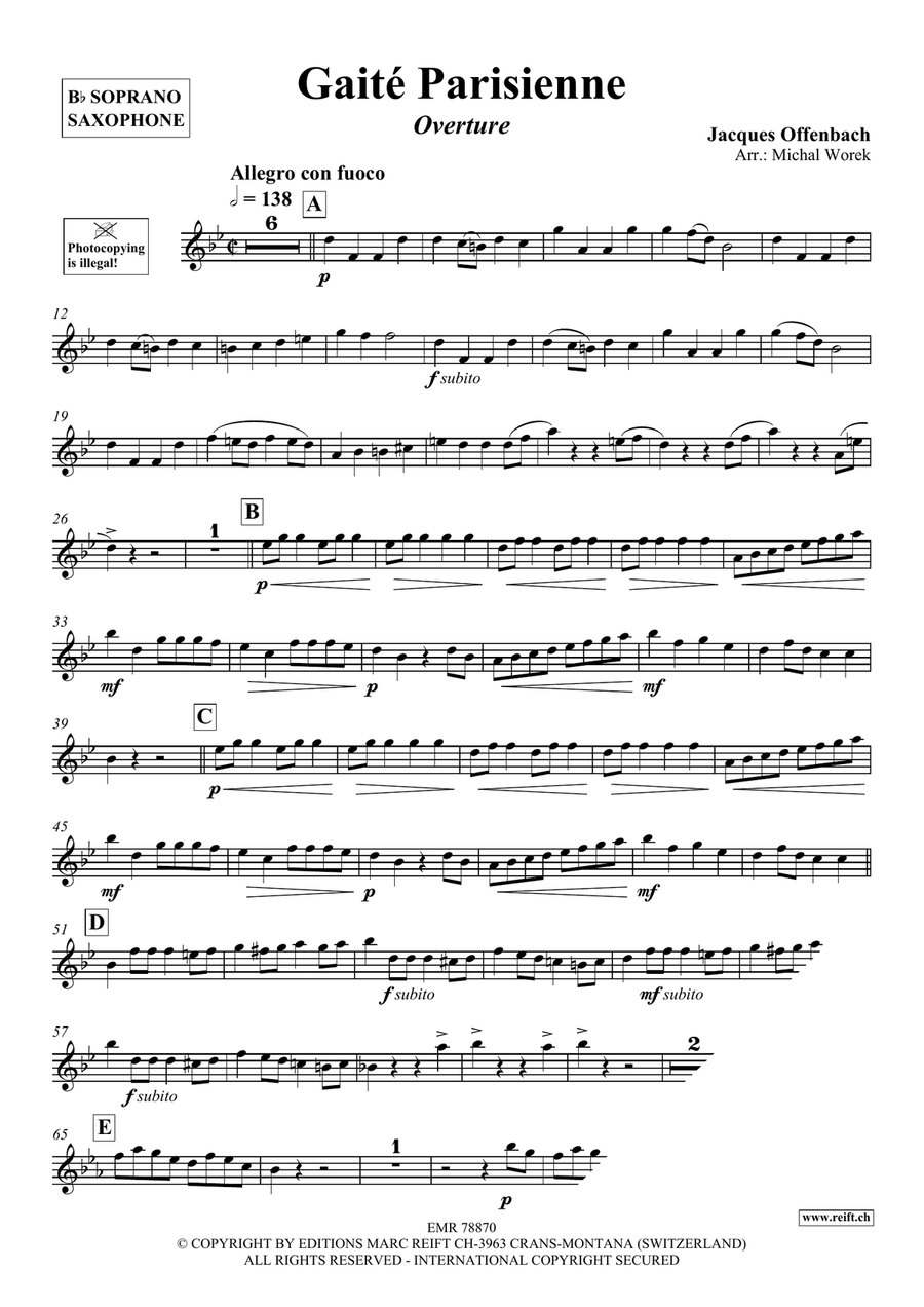 Gaité Parisienne Gaité Parisienne Soprano Saxophone scores gallery preview page 3