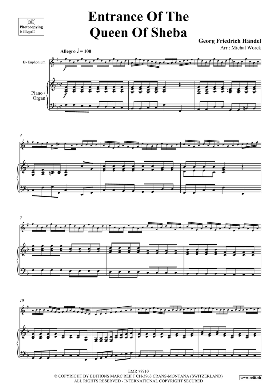 Entrance Of The Queen Of Sheba Euphonium scores gallery preview page 4