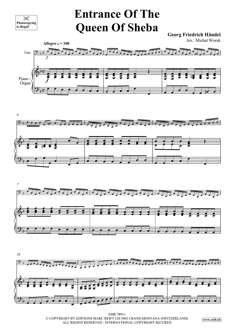 Entrance Of The Queen Of Sheba Tuba scores gallery preview page 4