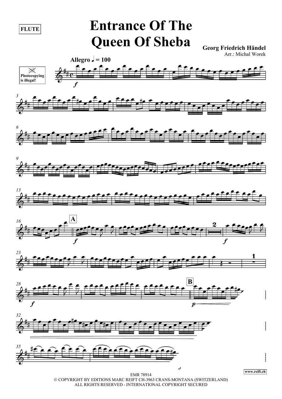 Entrance Of The Queen Of Sheba Flute Solo scores gallery preview page 3