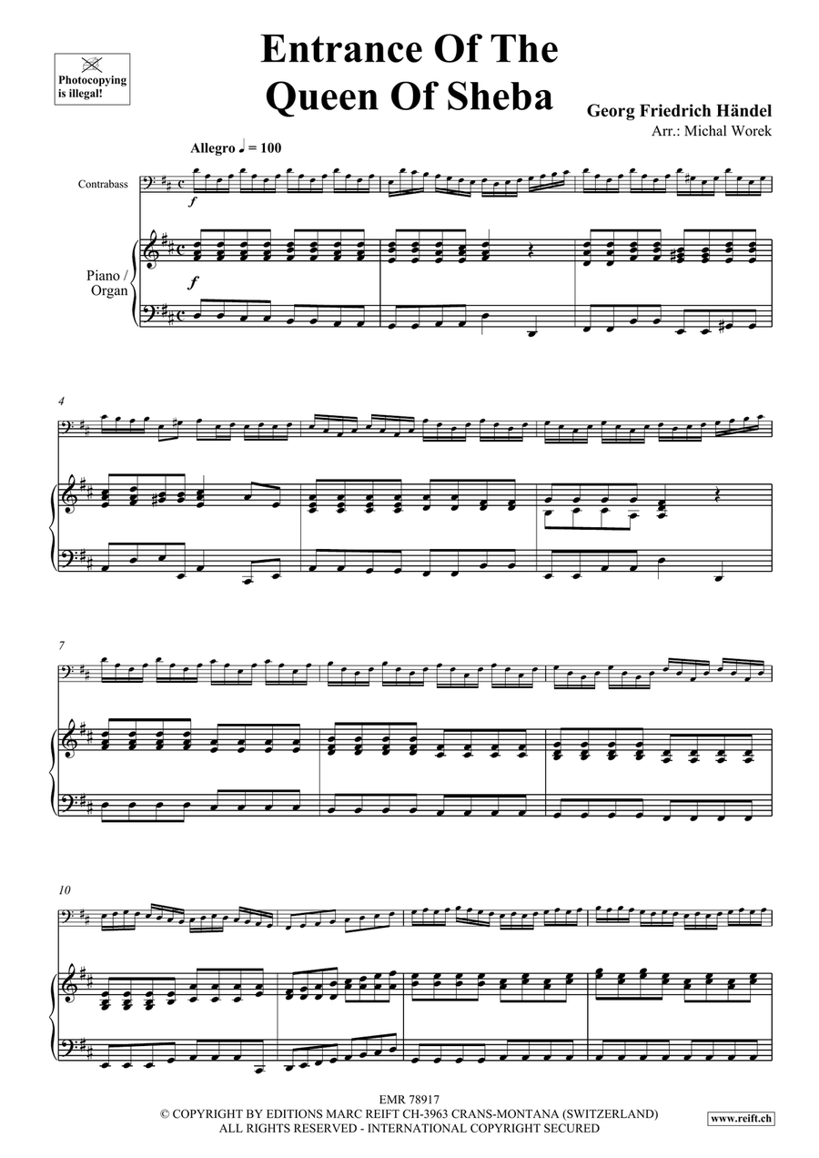 Entrance Of The Queen Of Sheba Double Bass scores gallery preview page 4