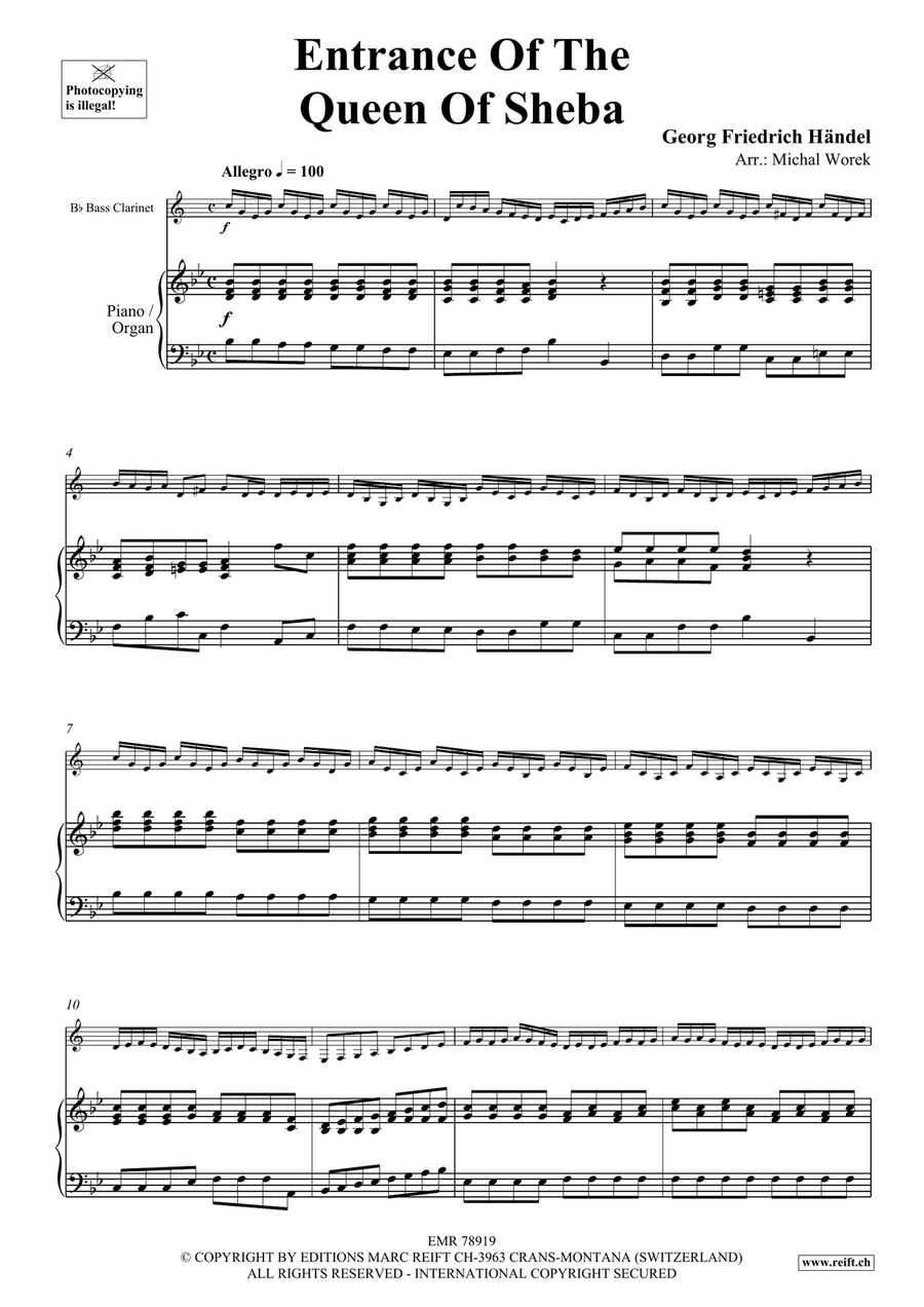 Entrance Of The Queen Of Sheba Bass Clarinet scores gallery preview page 4