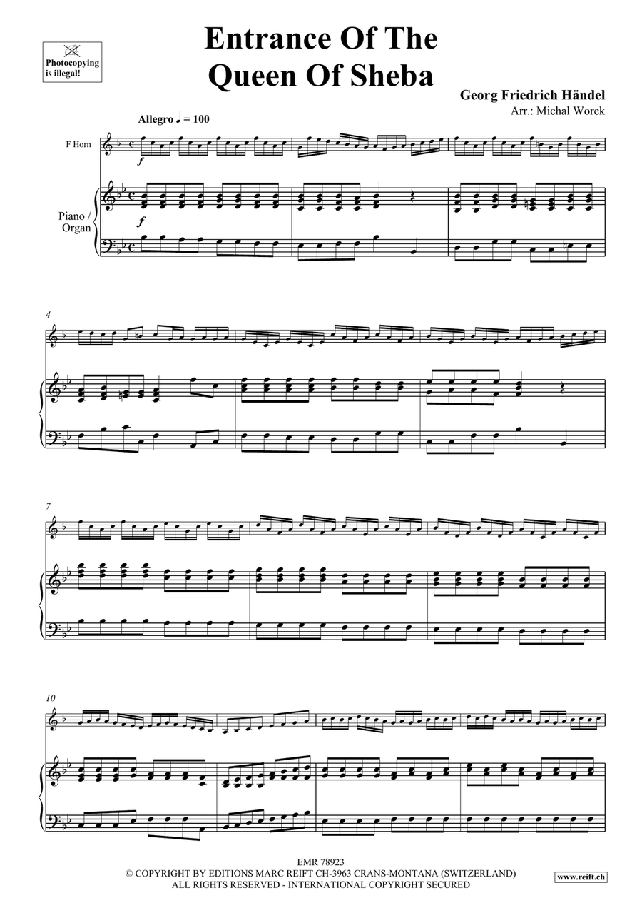 Entrance Of The Queen Of Sheba Horn scores gallery preview page 4