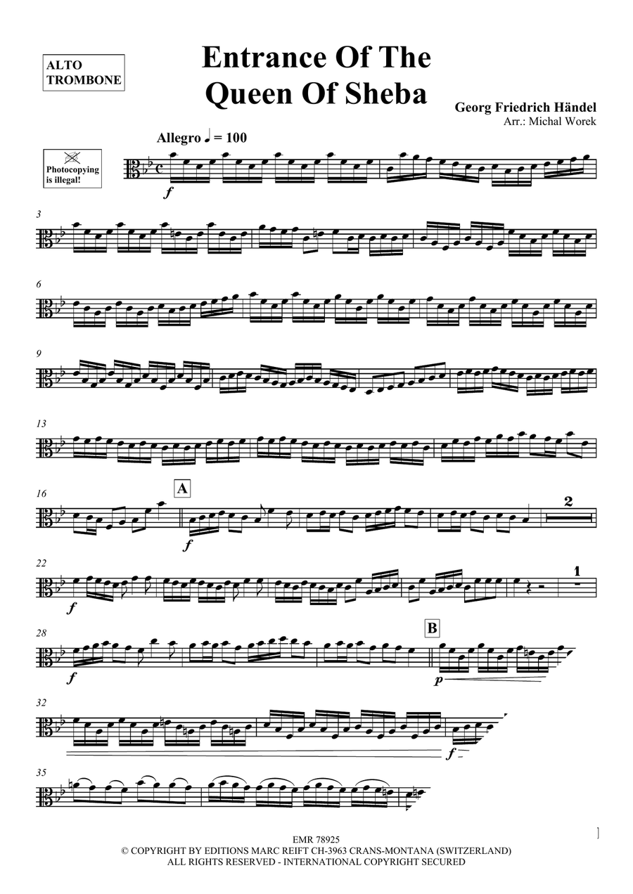 Entrance Of The Queen Of Sheba Organ scores gallery preview page 3