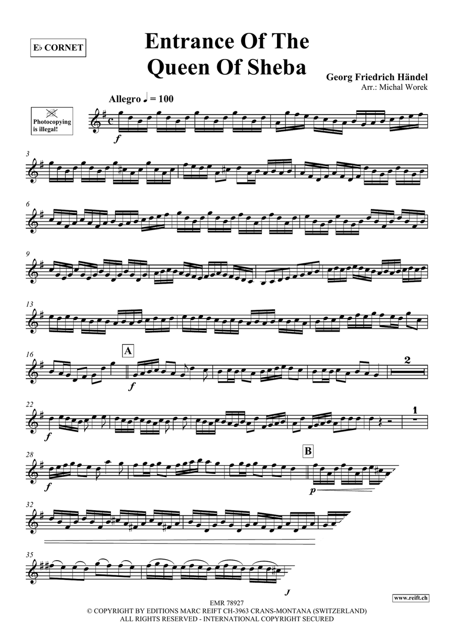 Entrance Of The Queen Of Sheba Cornet scores gallery preview page 3