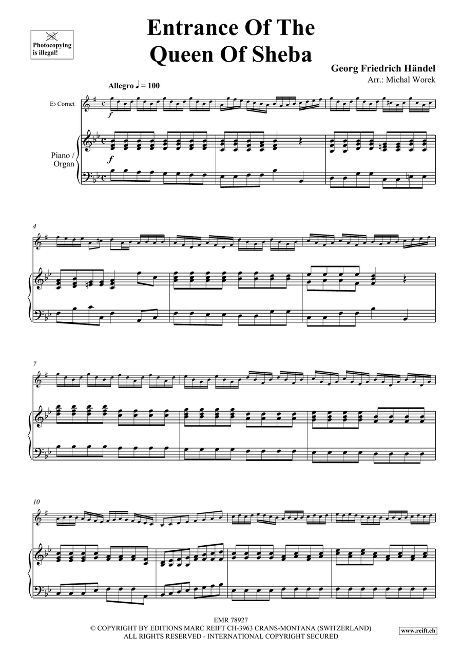 Entrance Of The Queen Of Sheba Cornet scores gallery preview page 4