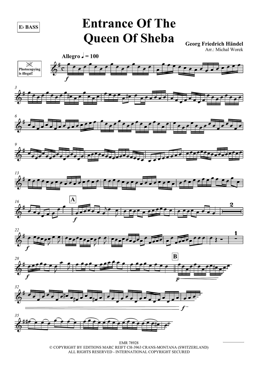 Entrance Of The Queen Of Sheba Organ scores gallery preview page 3