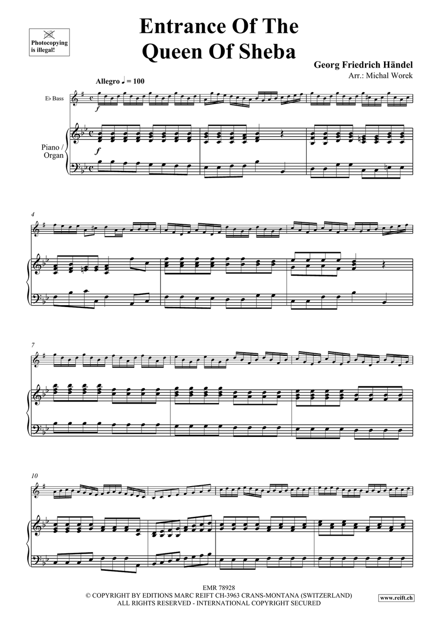 Entrance Of The Queen Of Sheba Organ scores gallery preview page 4