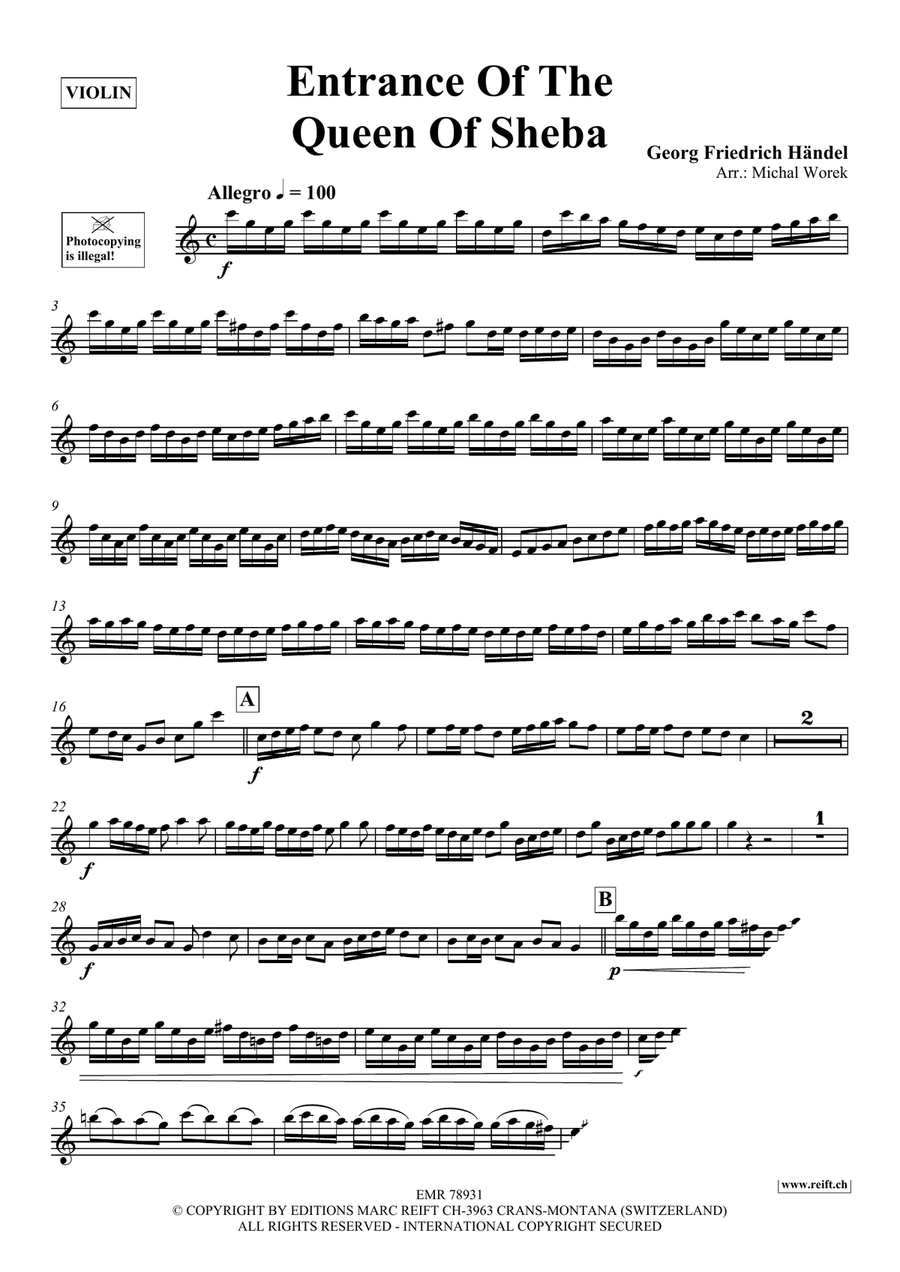 Entrance Of The Queen Of Sheba Violin Solo scores gallery preview page 3