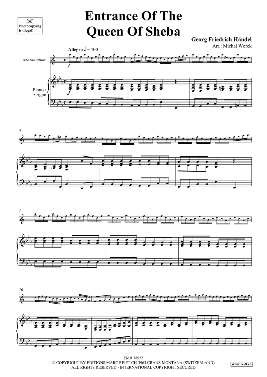 Entrance Of The Queen Of Sheba Alto Saxophone scores gallery preview page 4