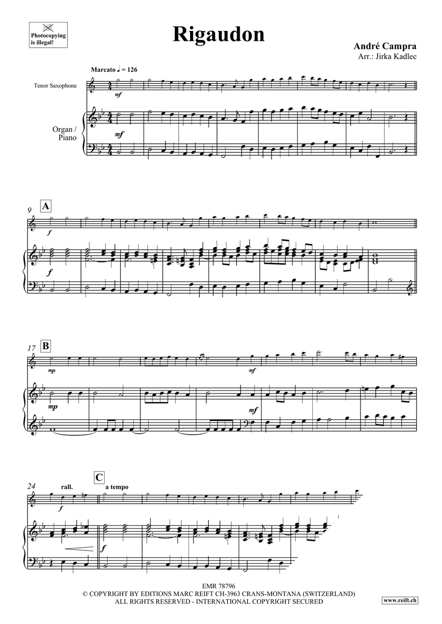 Rigaudon Rigaudon Tenor Saxophone scores gallery preview page 3