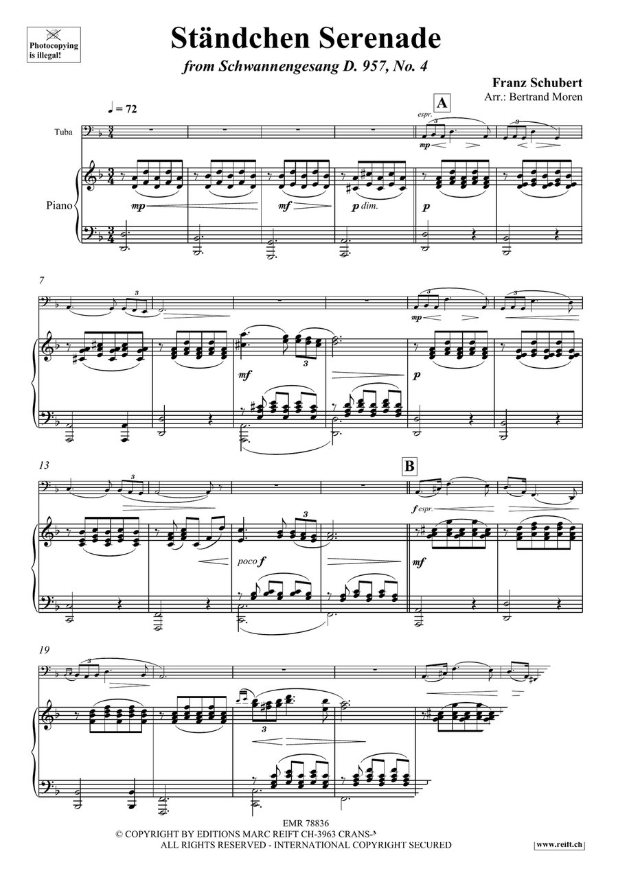 Ständchen Serenade Ständchen Serenade Tuba scores gallery preview page 3