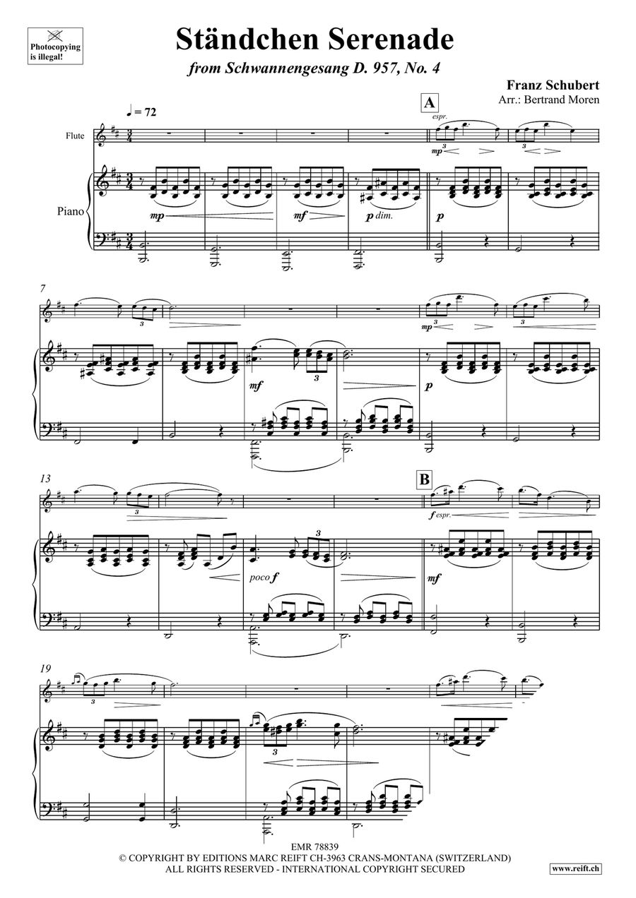 Ständchen Serenade Ständchen Serenade Flute Solo scores gallery preview page 3