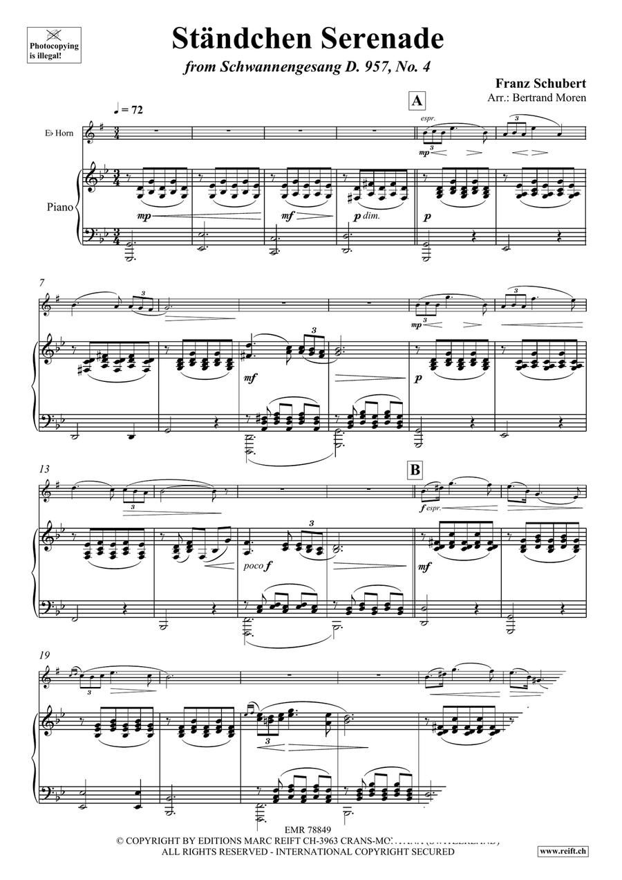 Ständchen Serenade Ständchen Serenade Horn scores gallery preview page 3