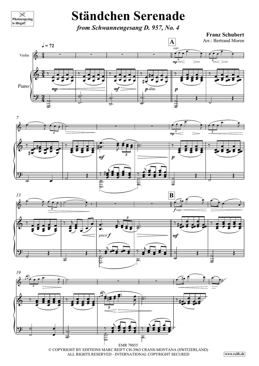 Ständchen Serenade Ständchen Serenade Violin Solo scores gallery preview page 3