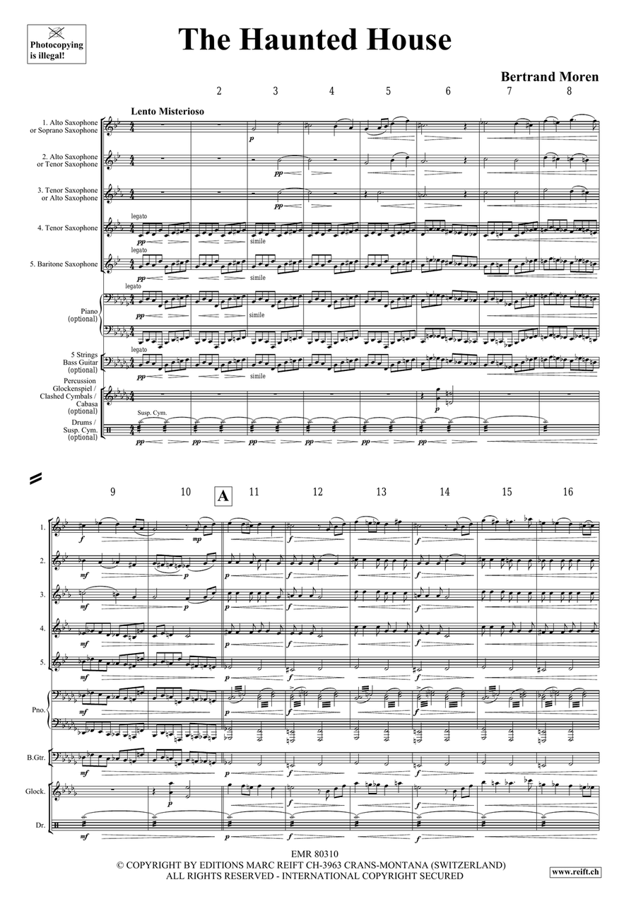 The Haunted House The Haunted House Saxophone Quintet scores gallery preview page 4