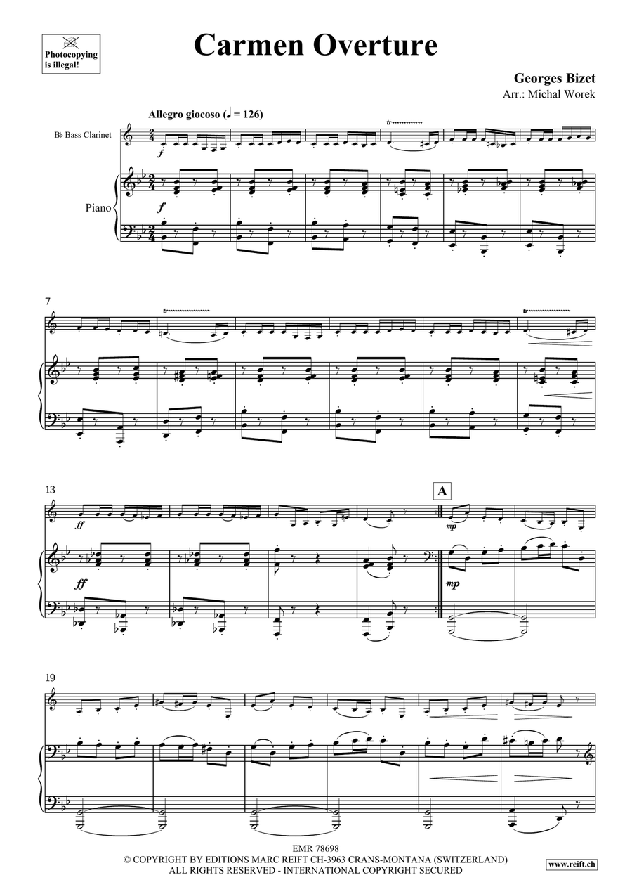 Carmen Overture Carmen Overture Bass Clarinet scores gallery preview page 4