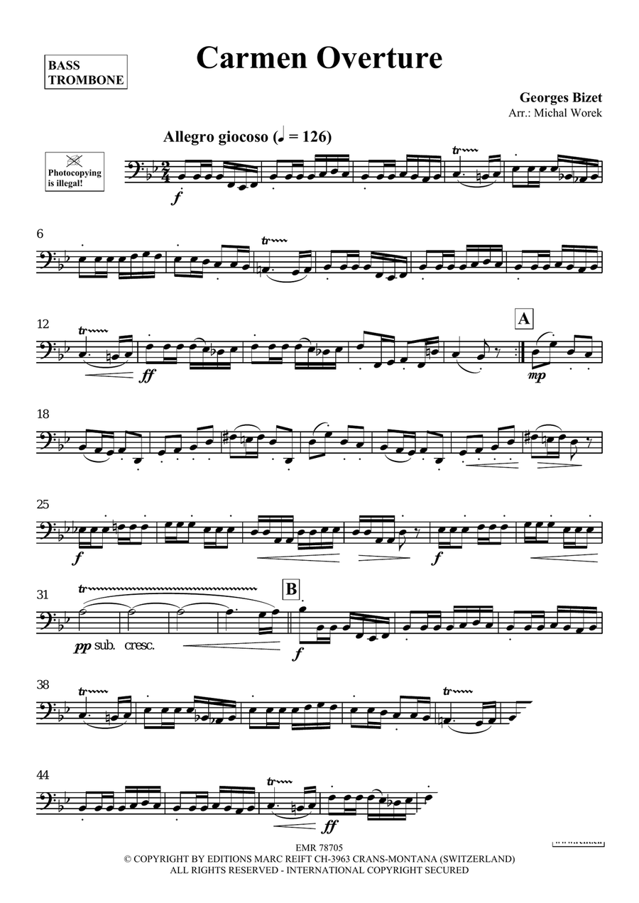 Carmen Overture Carmen Overture Bass Trombone scores gallery preview page 3