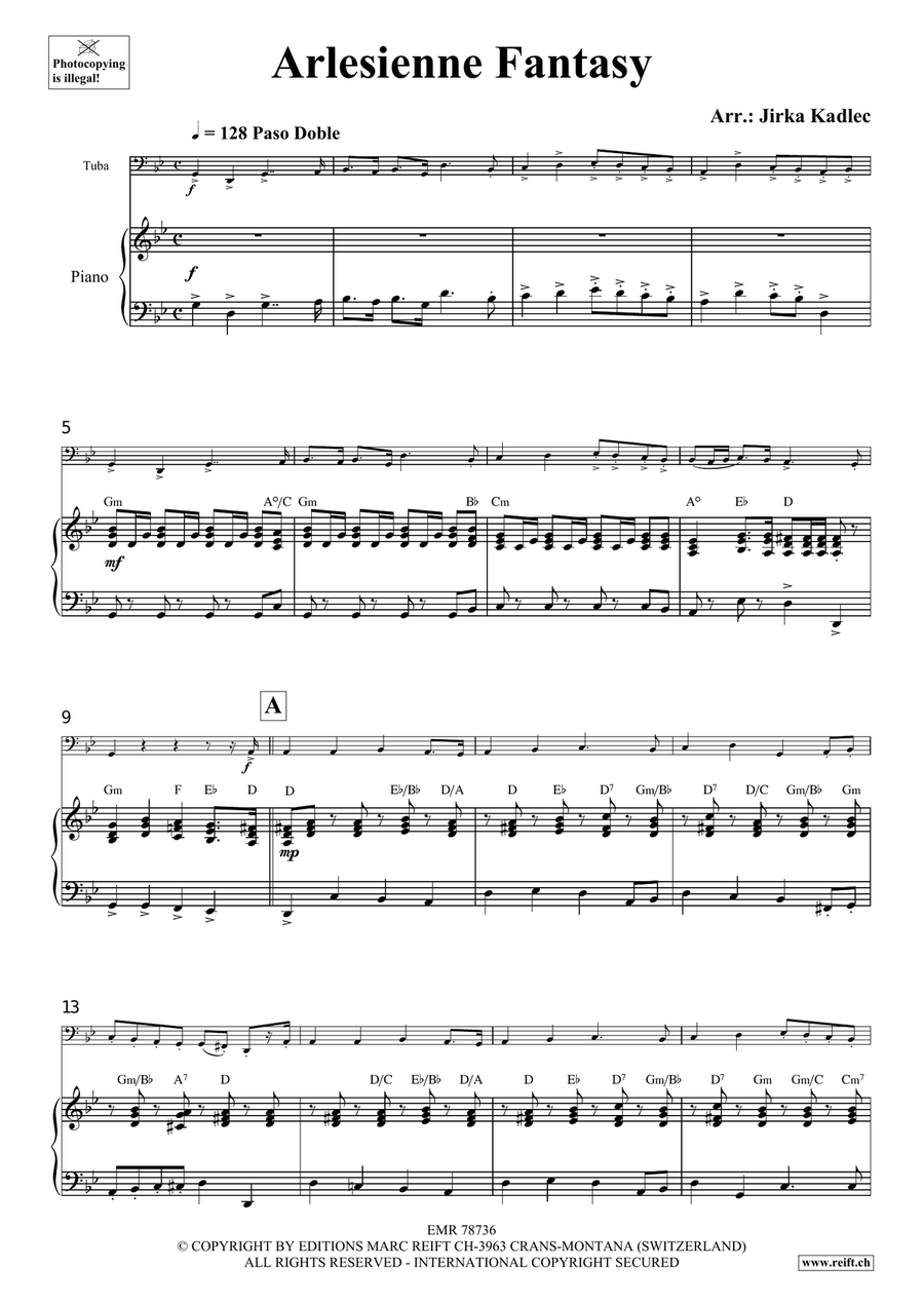 Arlesienne Fantasy Arlesienne Fantasy Tuba scores gallery preview page 4