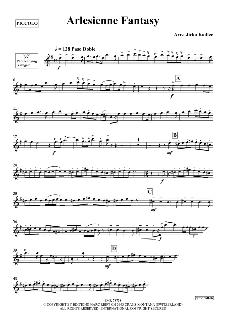 Arlesienne Fantasy Arlesienne Fantasy Piccolo scores gallery preview page 3