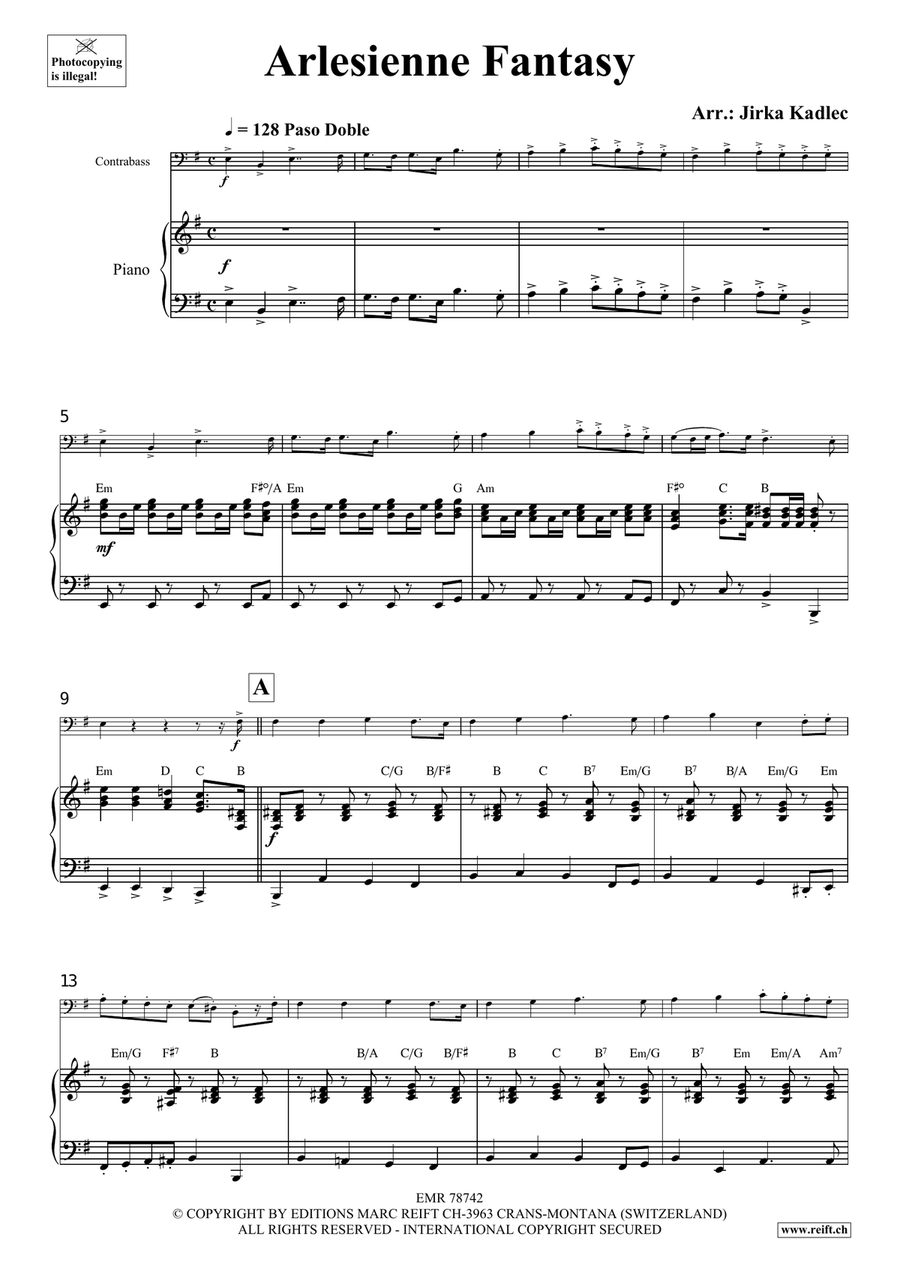 Arlesienne Fantasy Arlesienne Fantasy Double Bass scores gallery preview page 4
