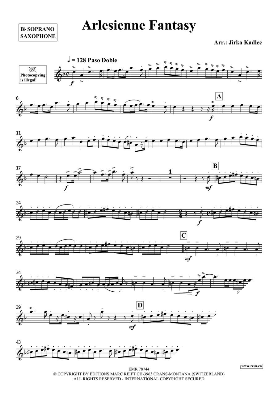 Arlesienne Fantasy Arlesienne Fantasy Soprano Saxophone scores gallery preview page 3