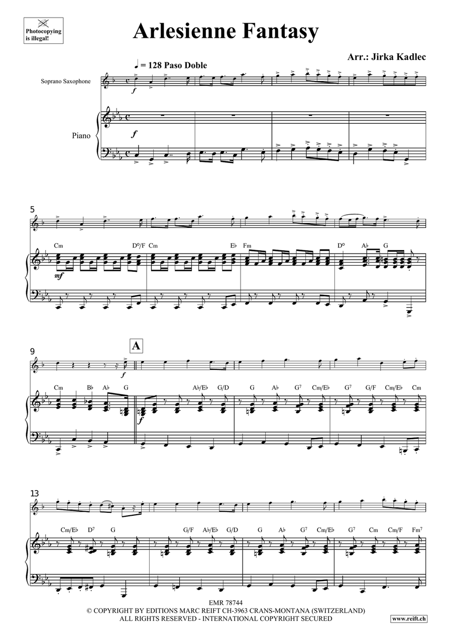 Arlesienne Fantasy Arlesienne Fantasy Soprano Saxophone scores gallery preview page 4