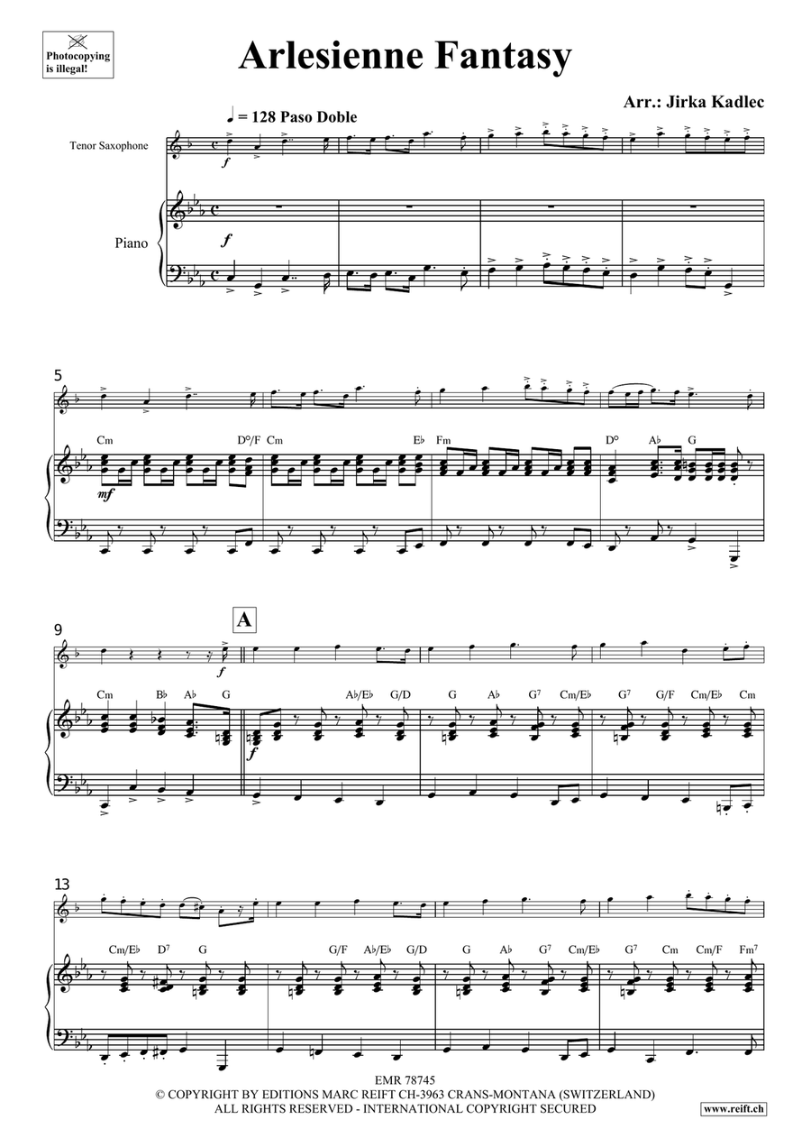 Arlesienne Fantasy Arlesienne Fantasy Tenor Saxophone scores gallery preview page 4