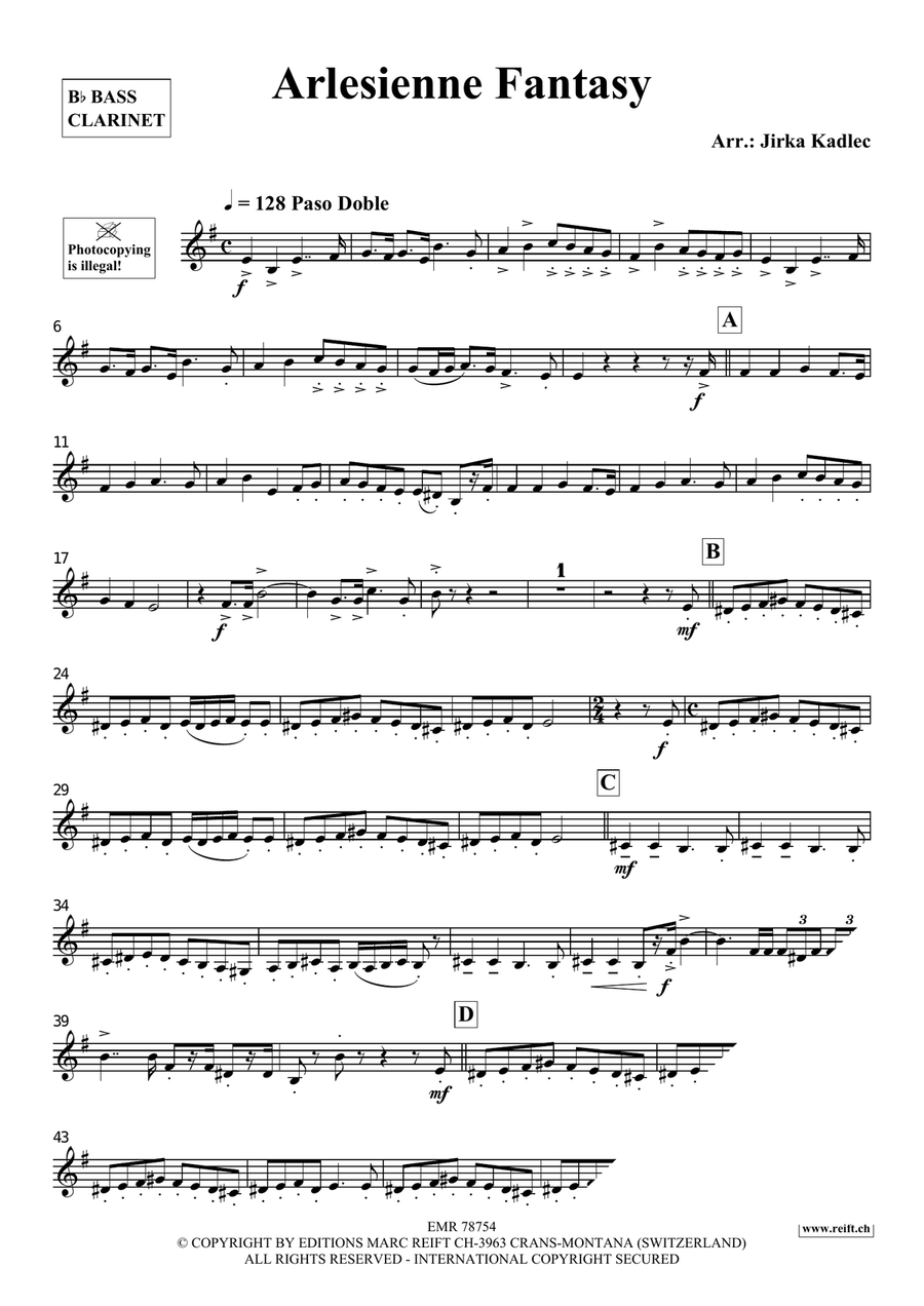 Arlesienne Fantasy Arlesienne Fantasy Bass Clarinet scores gallery preview page 3