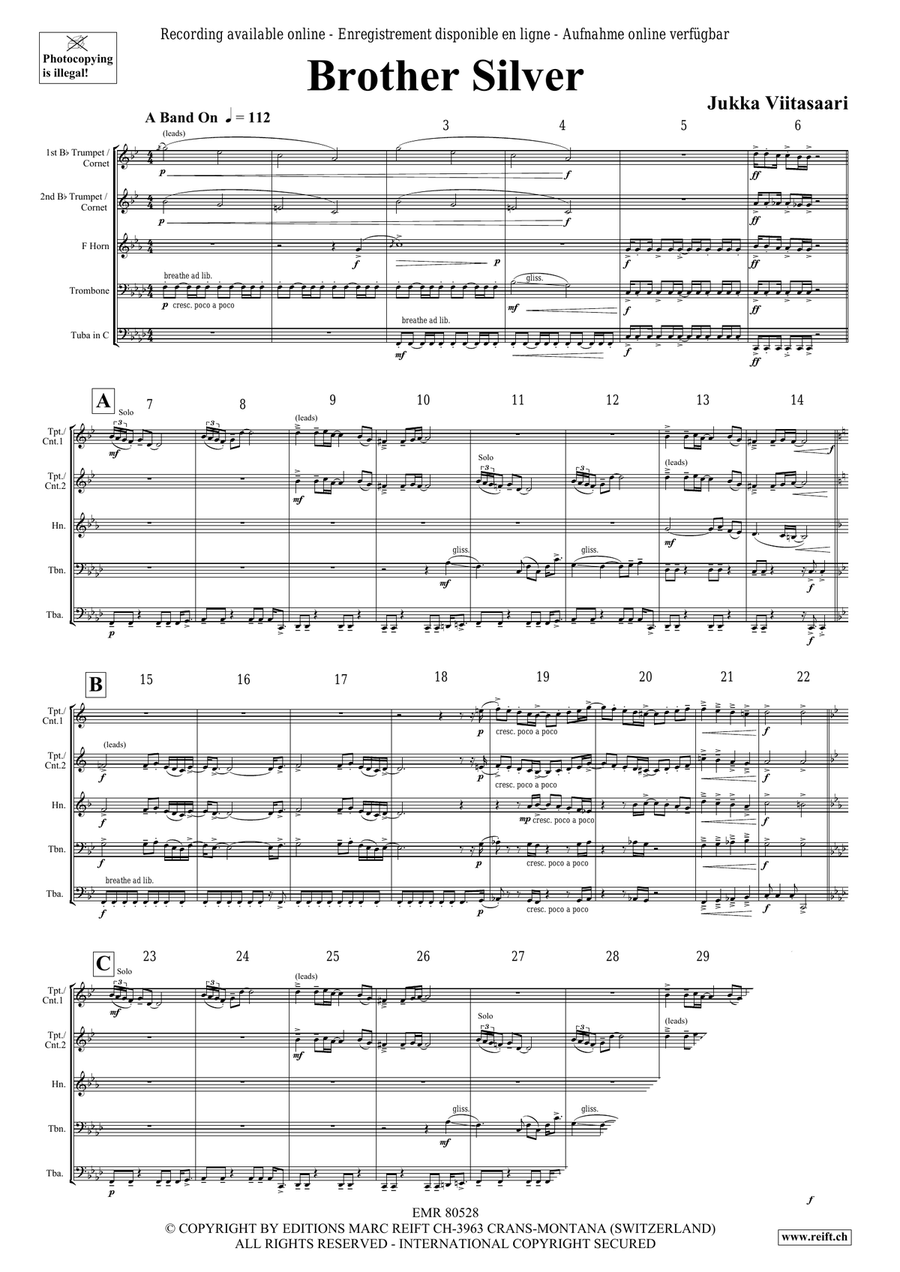 Brother Silver Brother Silver Brass Quintet scores gallery preview page 4
