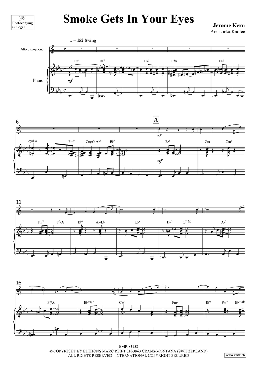 Smoke Gets In Your Eyes by Jerome Kern Alto Saxophone - Sheet Music page 4