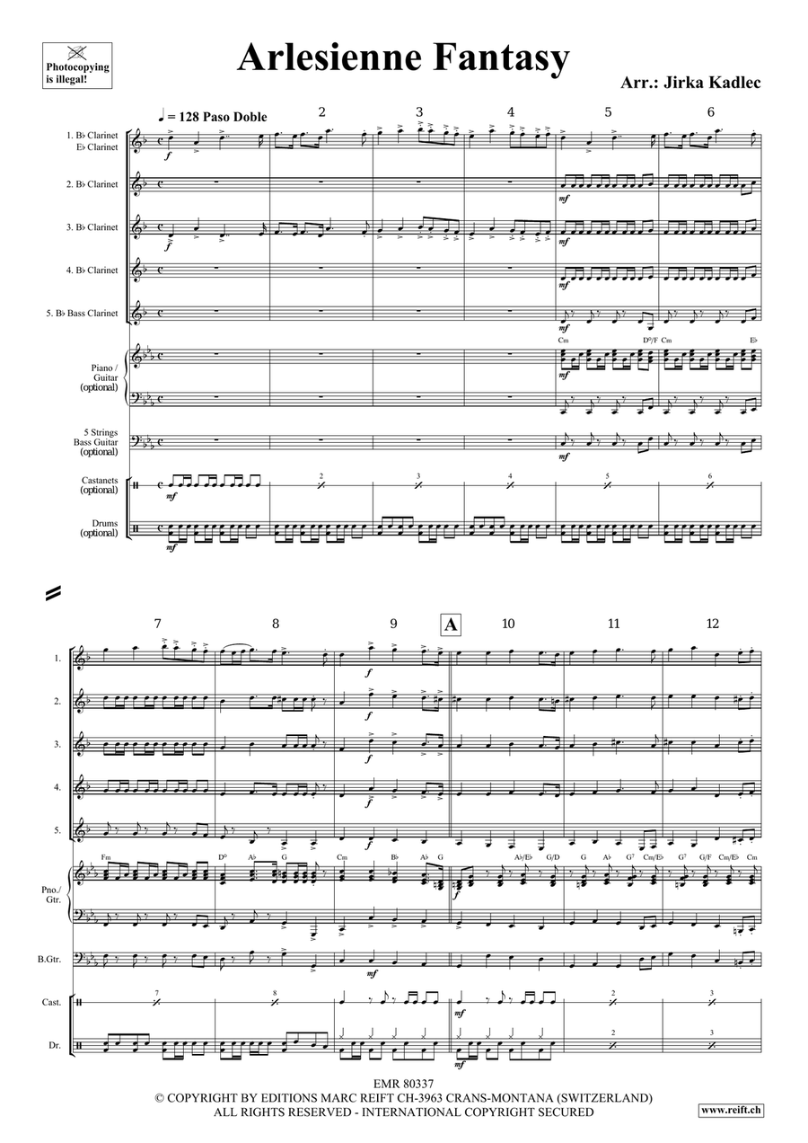 Arlesienne Fantasy Arlesienne Fantasy Clarinet Quintet scores gallery preview page 3