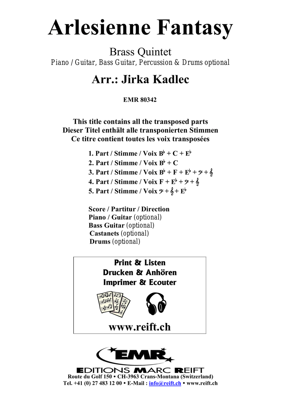 Arlesienne Fantasy Arlesienne Fantasy Brass Quintet scores gallery preview page 2