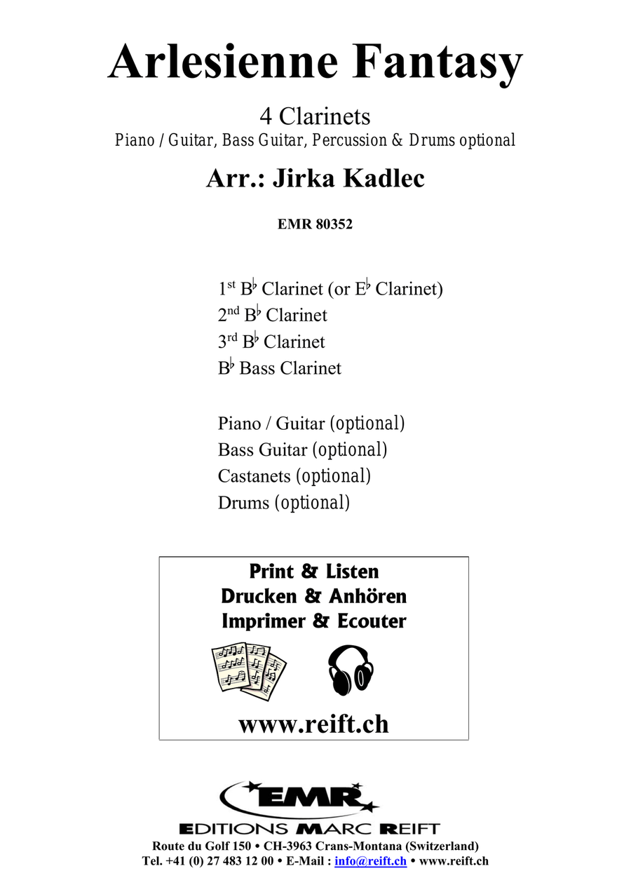 Arlesienne Fantasy Clarinet Quartet scores gallery preview page 2