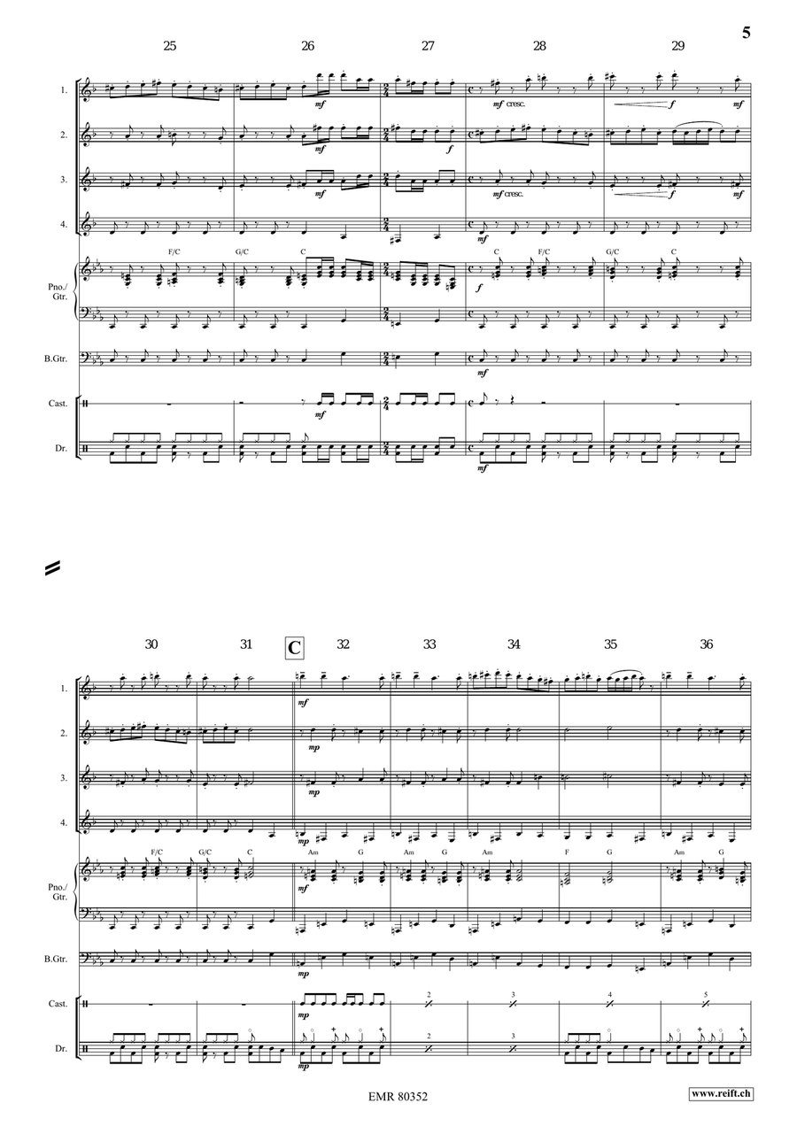 Arlesienne Fantasy Clarinet Quartet scores gallery preview page 5