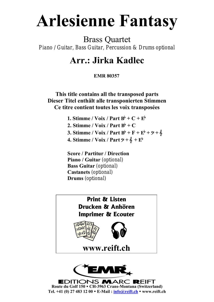 Arlesienne Fantasy Arlesienne Fantasy Brass Quartet scores gallery preview page 2